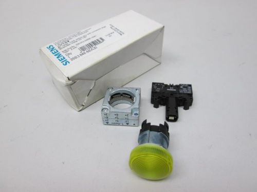 NEW SIEMENS 3SB 3648-6BA30 YELLOW INDICATOR PILOT LIGHT 110V-AC D241620