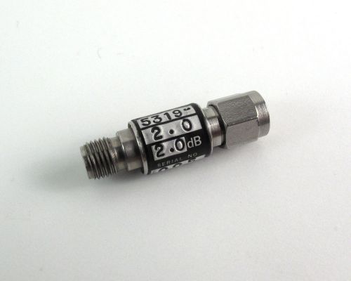 Weinschel 5319-2.0 Attenuator 2dB SMA/Male to SMA/Female A3010930-4