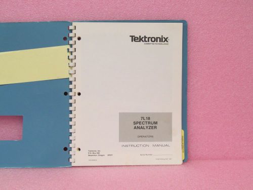 Tektronix manual 7l18 spectrum analyzer operators manual (10/77) for sale