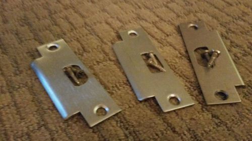 (3) Schlage 10-025 ANSI Strike Plate 4-7/8 x 1-1/4 Satin Chrome 26D Lot of 3