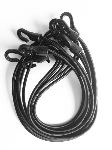 5 Black TACTICAL BUNGEE CORDS lightweight USA MADE