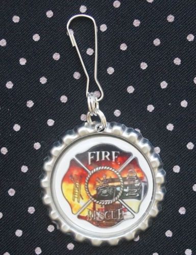 Fireman Fire Fighter Fire Man Lanyard Backpack Purse Charm Zipper Pull H9