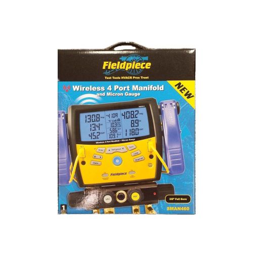 Fieldpiece SMAN460 Digital Wireless 4-Port Manifold with Micron Gauge - NEW!!!