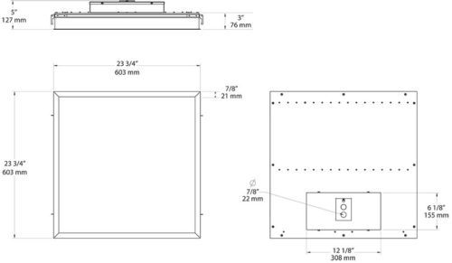 RAB Ceiling Panel 2X2-34YN PANEL 2 x 2 34W LED Panel 3500K 2810 Lumens CRI 83