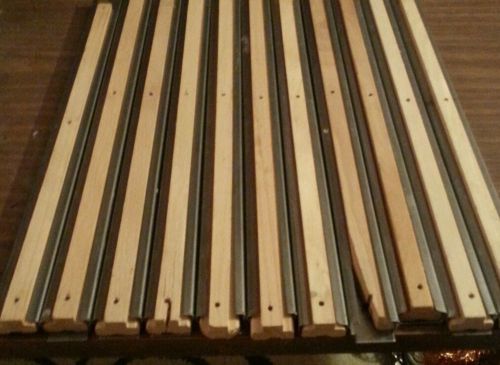 Vintage drawer slide tracks 11pc  steel &amp; wood