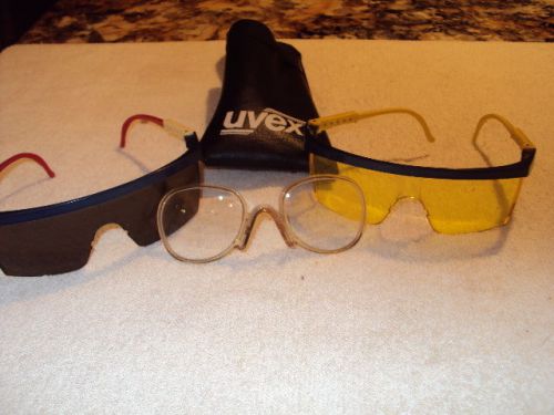 Uvex unique 2 pair safety glass  dark &amp; yellow for sale