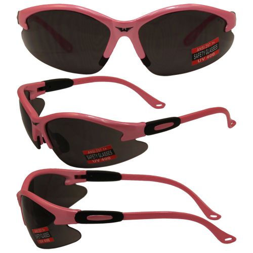 Cougar smoke lens medium pink frame safety glasses z87.1 for sale