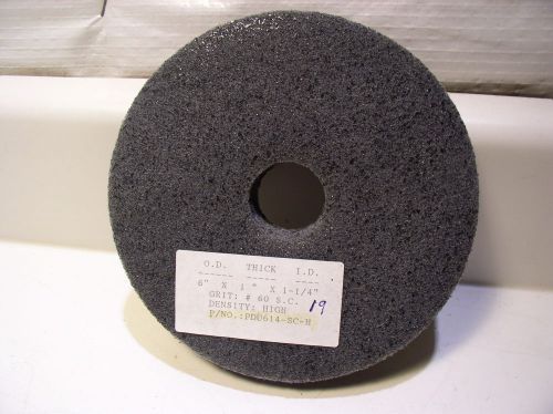 1pc. 6&#034; x 1&#034; x 1 1/4 &#034;  60 grit s.c.high  density  wheel deburring &amp; ,blending for sale