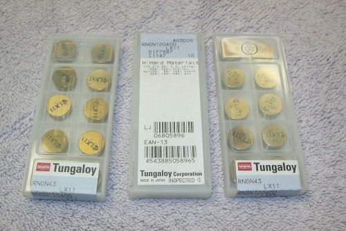 TUNGALOY   CERAMIC INSERTS    RNGN43     GRADE LX11      3 SEALED PACKS