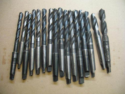 16 Piece 2M Taper Shank Drill Bit Set Used HSS MORSE HIGH Speed HSS Great Deal