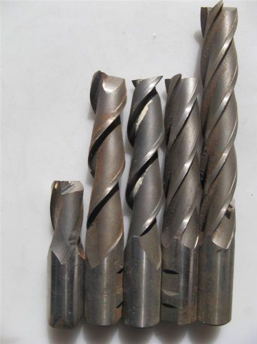 Lot 5 END MILLS WELDON HSS ,1&#034; Shank Width,OAL  8.5&#034;,6-1/2&#034;, 3-3/4&#034;, 2 &amp; 4 FLUKE