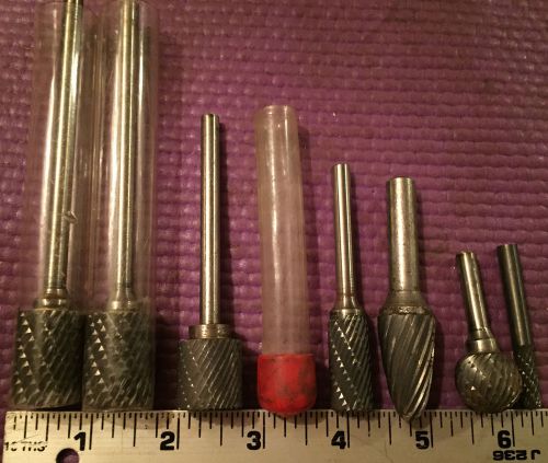 MACHINIST LATHE TOOLS NICE LOT OF 7 CARBIDE BURR(S) *SOME UNUSED