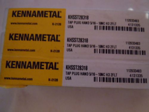 Kennametal  - Tap Plug Hand  5/16 18NC  H3 2FLT      (3pcs )