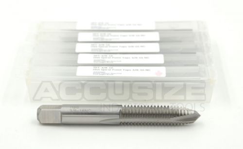 5 pcs 3/8-16nc hss spiral point taps, ansi, ground, 3 flute, h3, #spt-3/8-16x5 for sale