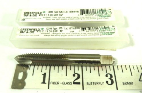 2 ea M10 x 1.5mm D6 Greenfield 13389  Gun Taps, 3F, , Uncoated ~ (Loc5)