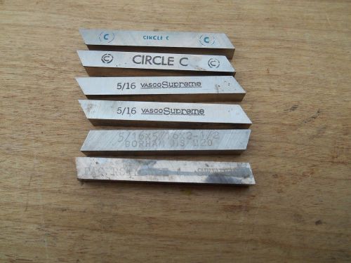 LATHE TURNING TOOL BITS , 5/16 x 5/16&#034; x 2 1/2&#034; , CIRCLE  , OTHERS, LOT OF 6