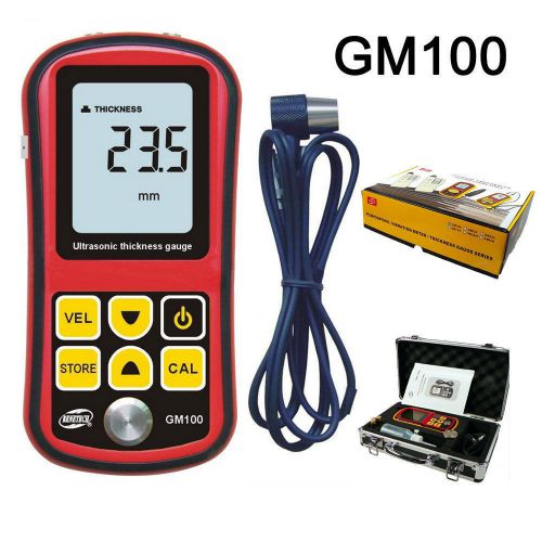 Digital 1.2~225mm Metal UL GM-100 TRASONIC THICKNESS METER Tester Gauge Velocity