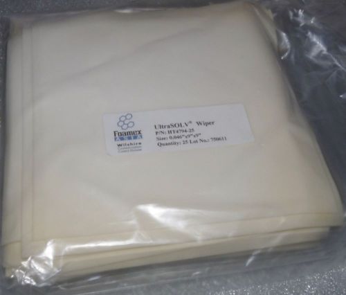 New pack of 25 foamtec ht4794-25 ultrasolv wipers 0.046&#034; x 9&#034; x 9&#034; for sale
