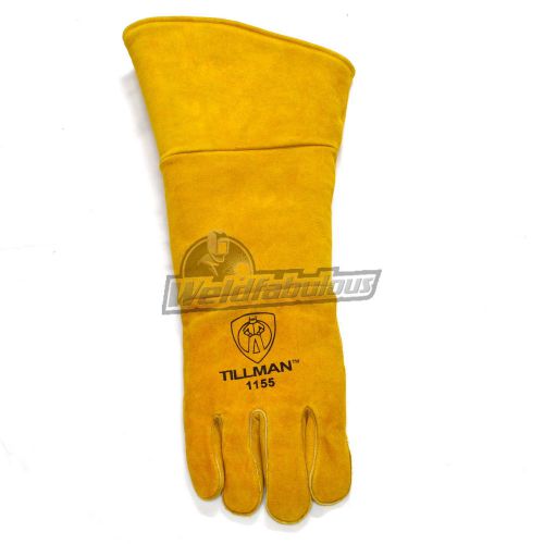 Tillman 1155rho 20&#034; cowhide stick welding glove pad/insul. brown lrg. right hand for sale