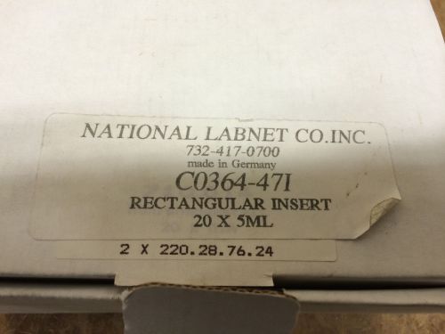 Labnet C0364-47I Rectangular Insert  20 x 5 ml Adapter