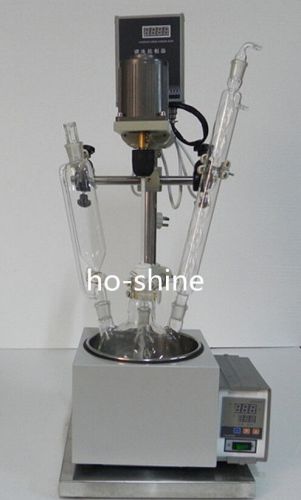 2L Stirring Motor-driven Single-deck Glass Chemical Reactor Reaction Vessel