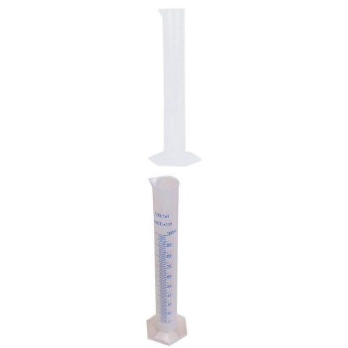 2pcs Graduated Cylinder Transparent Plastic 100mL &amp; 50 mL Cylinder