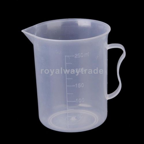 250ml Plastic Graduated Beaker with Handle for Kitchen Laboratory Test