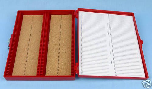 100 PLACE CORK LINED MICROSCOPE SLIDE BOX