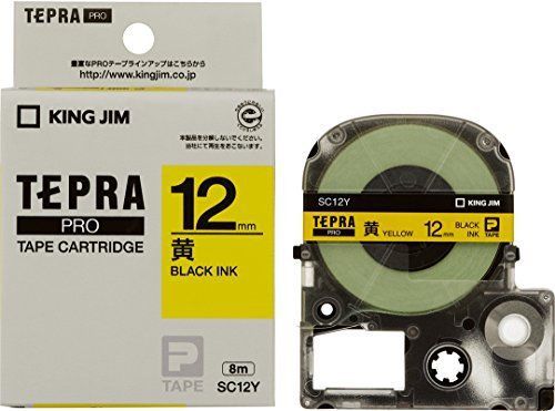 King jim tape cartridge tepura pro color label sc12y yellow from japan (1000) for sale