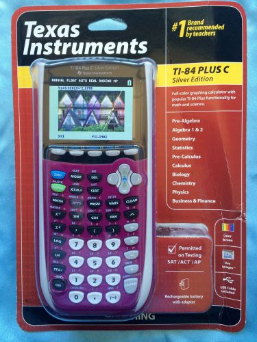 Texas Instruments TI-84 Plus C Silver Ed. Graphing Calculator Purp **BRAND NEW**