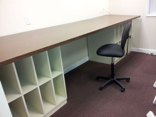 LARGE WORK TABLE FOR READING BLUE PRINTS WITH DRAWING STORAGE CABINETS