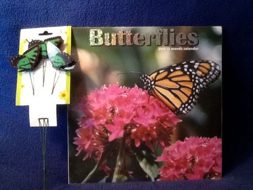 Butterfly Calendar Full Size 2015 plus Bonus! Plant or Yard Sticks!