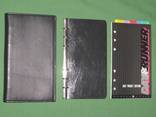 SUIT POCKET ~0.5&#034;~ LEATHER Day Runner Planner BINDER w/ FILL Franklin Covey SLIM