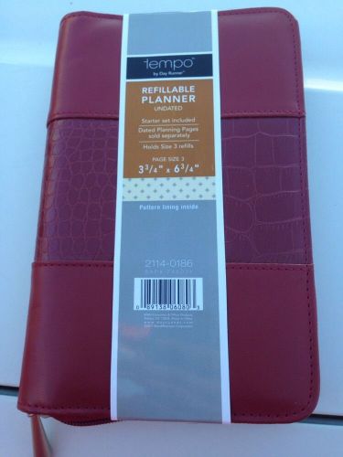 Tempo by Day Runner Refillable Planner  Undated--Starter Set Included--Red