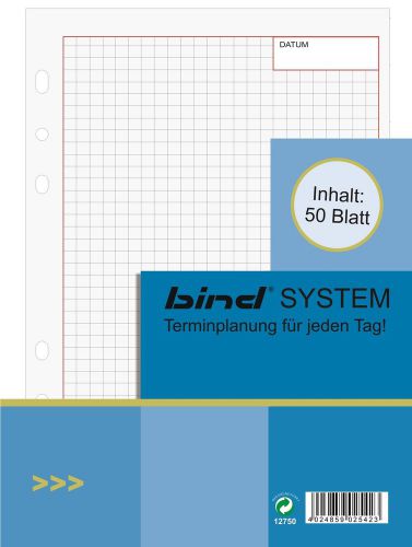 bind - B-2544 - Systemeinlage KARIERT A5
