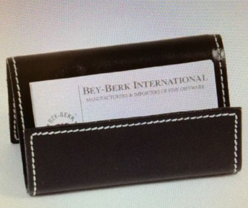 Bey berk leather businessential card holder black for sale