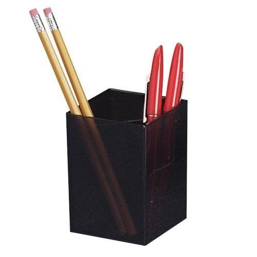 Oic 3-compartment pencil cup - 4&#034; x 2.9&#034; x 2.9&#034; - 1 each - black (oic93681) for sale