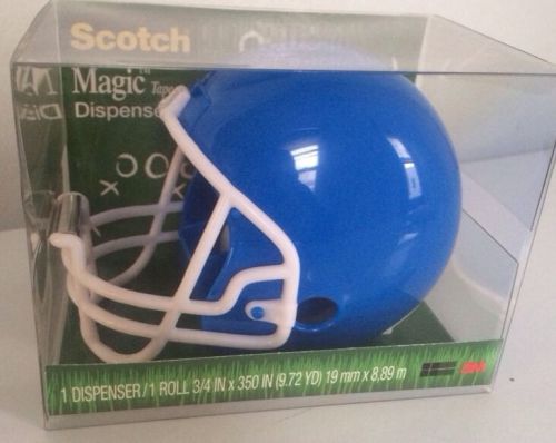 NIP Scotch BLUE Football Helmet shaped Magic Tape Dispenser Great Gift!