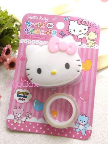 Sanrio Hello Kitty Die Cut Tape Dispenser Cutter w 2 Stick Tapes - Pink