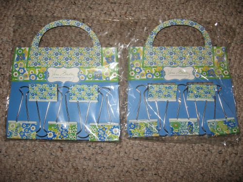 Vera Bradley ENGLISH MEADOW Jumbo Binder Clips Set of 2 NEW