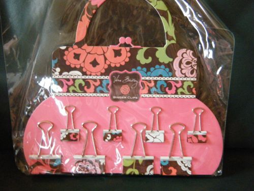 VERA BRADLEY Set of 8 Binder Clips LOLA Retired,  New in Package!