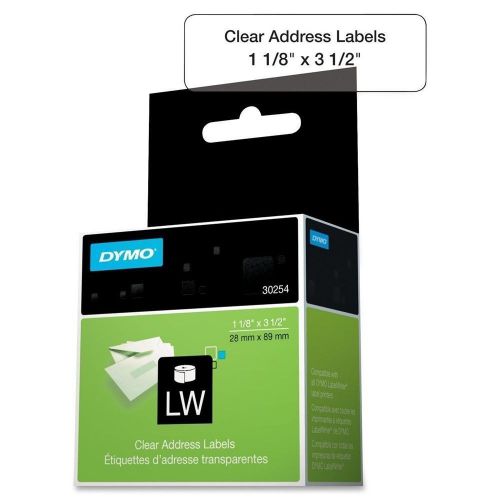 Dymo 30254 Address Label Thermal Clear 1.12 W x 3.50 L