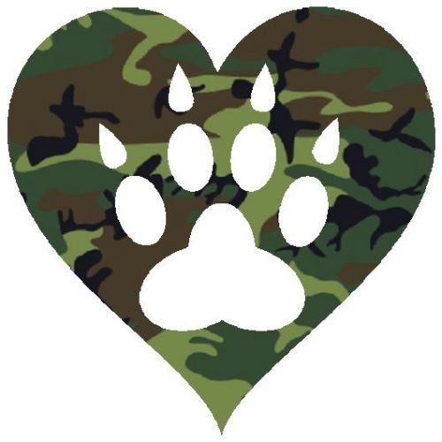 30 Custom Camo Paw Print Heart Personalized Address Labels