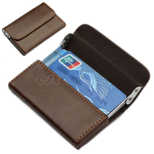 Popular Gentleman Leather Business Name Credit ID Cards Holder Wallet Case