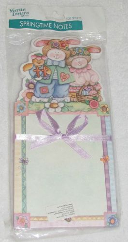 NEW! 2003 MARTIN DESIGNS BUNNIES SPRINGTIME NOTES NOTEPAD BY DEBRA JORDAN BRYAN