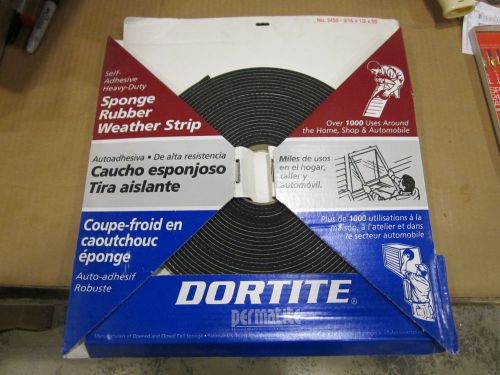 DORTITE 3450 SELF-ADHESIVE HEAVY-DUTY SPONGE RUBBER WEATHER STRIP ~NEW~