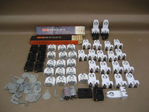 Vtg Mixed Lot NOS Bryant Fluorescent 20 Starters 14 15 20 40W &amp; Bulb Sockets