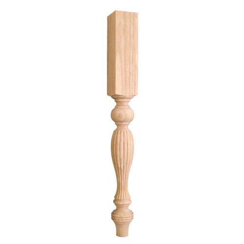 Tapered -fluted wood post (island leg). 3-3/4&#034; x 3-3/4&#034; x 35-1/2&#034;- #p4 for sale