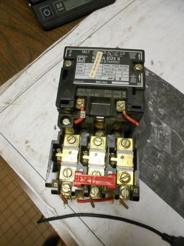 USED SQUARE D NEMA SIZE 0 CIRCUIT STARTER 258086LM