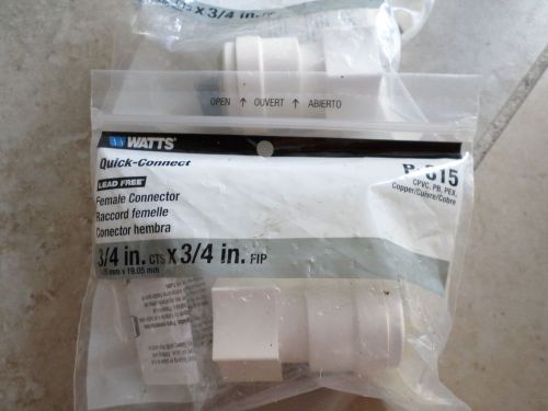 Watts p-815 quick connect female straight adapter qty 2 for sale